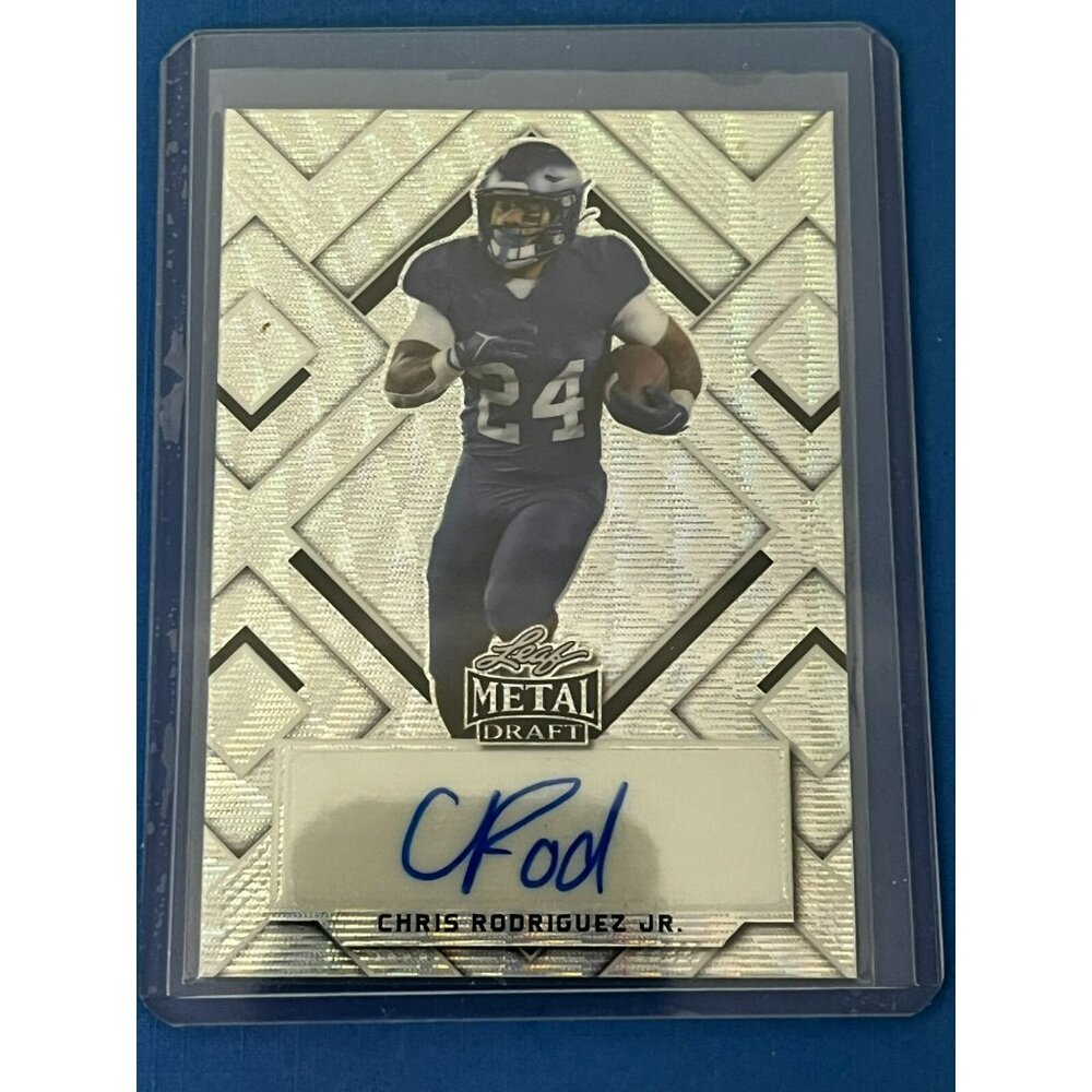 2022 Leaf Metal Draft Chris Rodriguez Jr. Auto Silver Wave /30 #BA-CRJ
